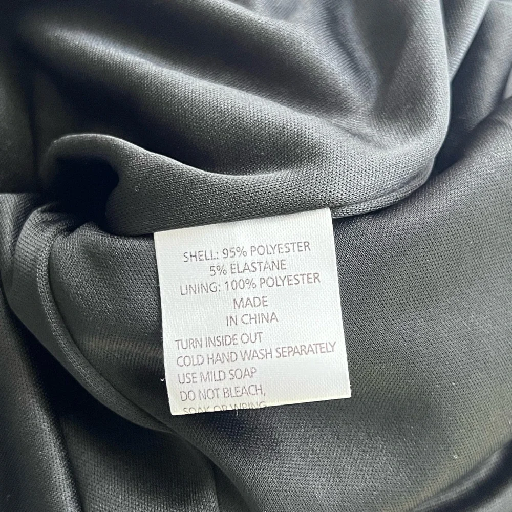Shona Joy Andrea Fitted Cocktail Dress Black Belt Waist Midi Slit Size S 8 - Picture 9 of 11